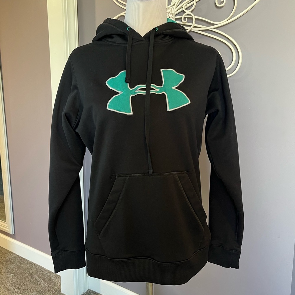 Under Armour Black and Teal Hoodie